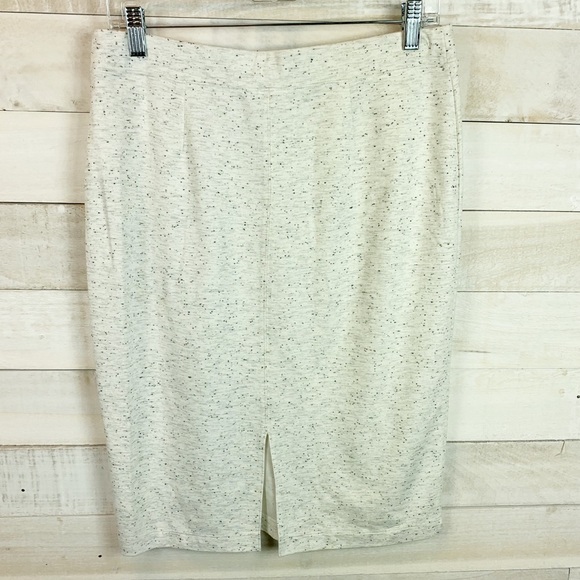 J Jill Skirt S Ivory Above Knee Back Slit Stretch Size Small Petite EUC - Picture 2 of 6